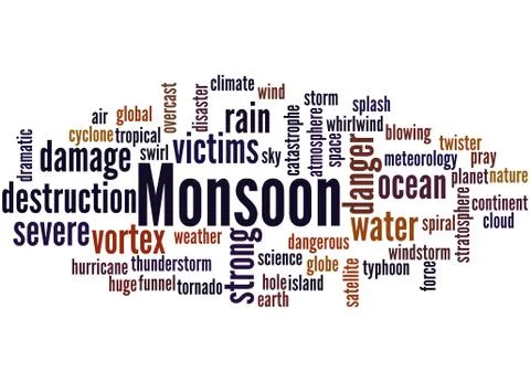 Monsoon, word cloud concept Stock Illustration