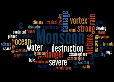 Monsoon, word cloud concept イラスト素材