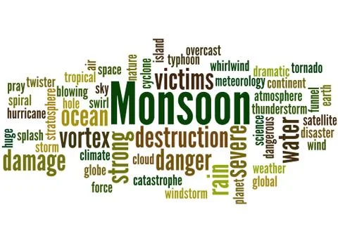 Monsoon, word cloud concept 스톡 일러스트