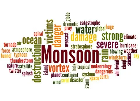 Monsoon, word cloud concept イラスト素材