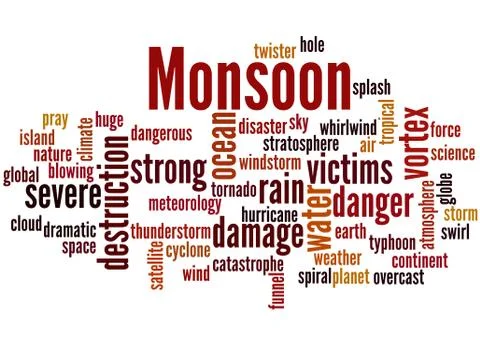 Monsoon, word cloud concept Stock Illustration