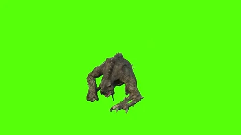 Monster 3 Hit Combo Attack Green Screen Animation 4k Rendering Stock-Footage 262597401