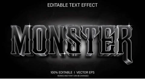 Monster 3d vector text effect with modern style design Illustrazione stock
