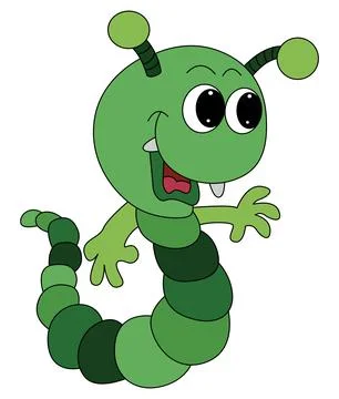 A monster alien smiling isolated on a white background Stock Illustration