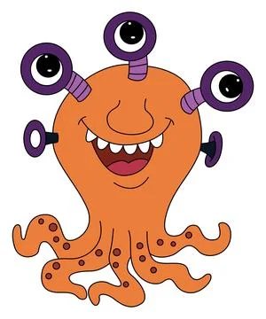 A monster alien smiling vector illustration Stock Illustration