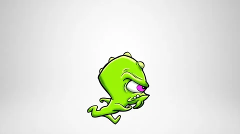 A monster and a robot walking. 2 in 1. Luma matte. Loopable. Stock Footage 54851672