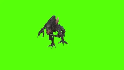 Monster Attack Claws Green Screen Animation 4k Rendering Video stock 262699585