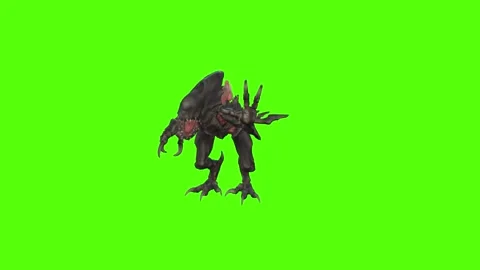 Monster Attack Claws Green Screen Animation 4k Rendering Stock-Footage 262699588
