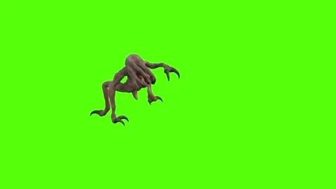 Monster Attack Forward Green Screen Animation 4k Rendering Stock Footage 267718567