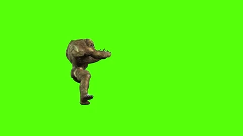 Monster Attack Green Screen Animation 3D Rendering Stock Footage 296056311