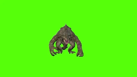 Monster Attacked Green Screen Animation 4k Rendering Stock Footage 262597301