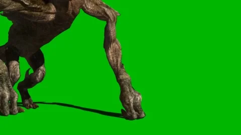 Monster Attacking on Green Screen 05 Stock Footage 228738344