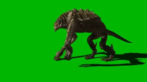 Monster Attacking on Green Screen 06 Video stock 228738322
