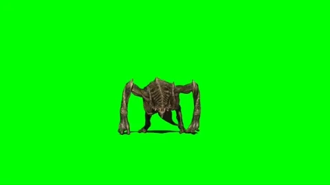 Monster Attacking on Green Screen 07 Stock Footage 228738310