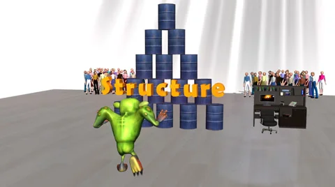 Monster Attacking Office "Structure" Video stock 32969154