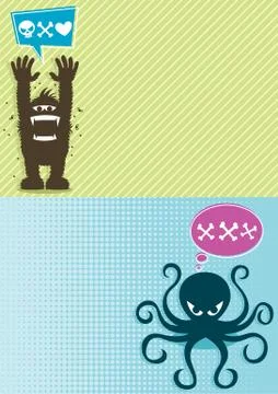 Monster Backgrounds 1 Stock Illustration