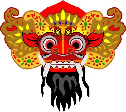 Monster Bali Mask Vector Stock Illustration