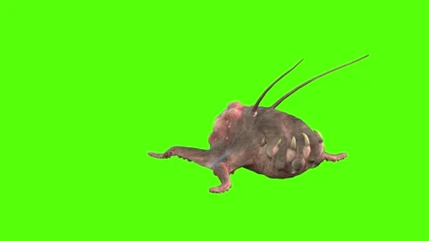Monster Bite Attack Green Screen Animation 4k Rendering Stock Footage 267715529