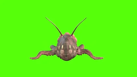 Monster Bite Attack Green Screen Animation 4k Rendering Stock Footage 267715558