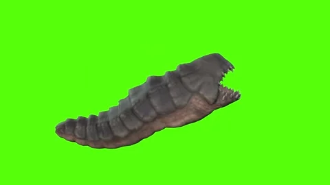 Monster Bite Green Screen Animation 4k Rendering Stockbeeldmateriaal 262597630