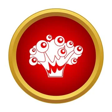 Monster blast icon with eyeballs exploding Stock Illustration
