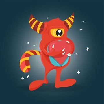 Monster cartoon graphic design vector illustration Stock Illustration