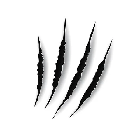 Monster claw mark scratches, predator nails trail Stock Illustration
