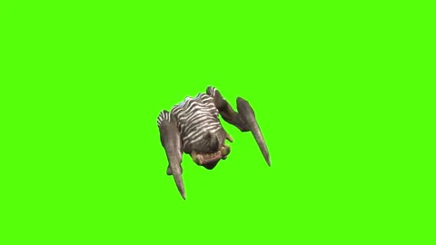 Monster Claws Attack Forward Position Green Screen Animation 4K Rendering Stock Footage 270021615