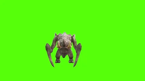 Monster Claws Attack Right Forward Green Screen Animation 4K Rendering Stockbeeldmateriaal 270021623