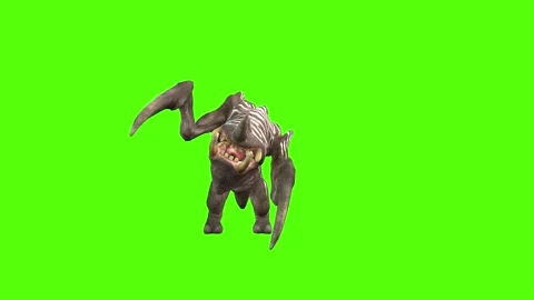 Monster Claws Attack Right Green Screen Animation 4K Rendering Stock Footage 270021666