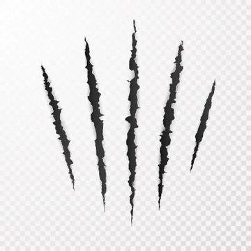 Monster Claws. Claw scratch mark. Animal scratch isolated on transparent back Stock Illustration