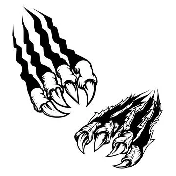 Monster claws scratching background. For poster, t shirt, decoration. Vecto.. Stock Illustration