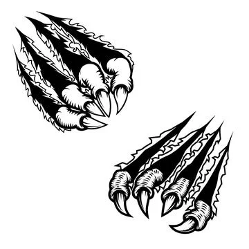 Monster claws scratching background. For poster, t shirt, decoration. Vecto.. Stock Illustration