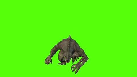 Monster Combo claws Attack Green Screen Animation 4k Rendering Stock Footage 262597422