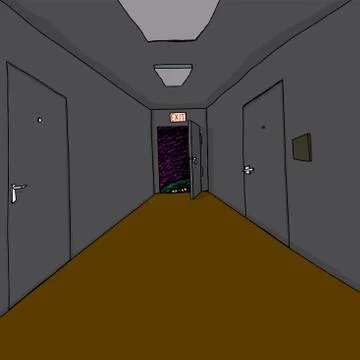 Monster in corridor Illustrazione stock