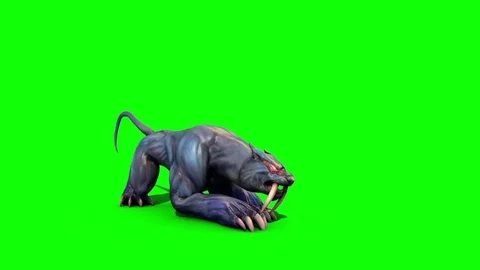 Monster Cougar Roars Green Screen 3D Ren... | Stock Video | Pond5