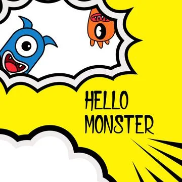 Monster cover pop art background illustration Illustrazione stock