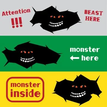 Monster in the crack hole Stock Illustration