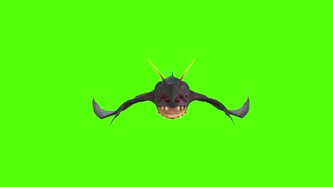 Monster Creature Flying Getting Hit Green Screen Animation 4k Rendering Stock Footage 271106398