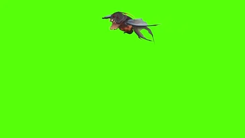 Monster Creature Jump Bite Forward Green Screen Animation 4k Rendering Vídeos de archivo 271106276