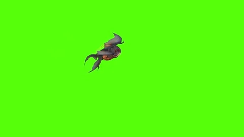 Monster Creature Jump Forward Green Screen Animation 4k Rendering Stockbeeldmateriaal 271106288