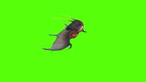 Monster Creature Landing Green Screen Animation 4k Rendering Vídeo Stock 271106364