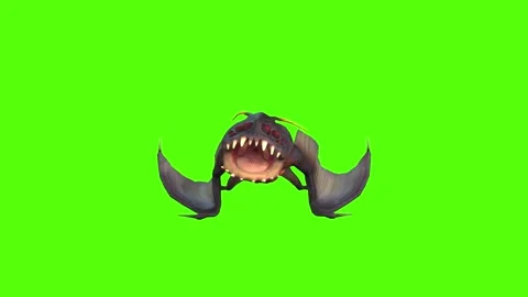 Monster Creature Roar Green Screen Animation 4k Rendering Stock Footage 271106238