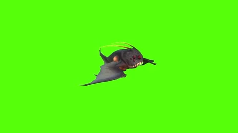 Monster Creature Turn left Green Screen Animation 4k Rendering Video stock 271106228