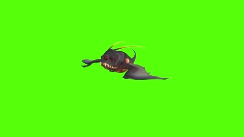Monster Creature Turn Right Green Screen Animation 4k Rendering Stock Footage 271106220