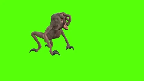 Monster Death Green Screen Animation 4k Rendering Stock Footage 267718699