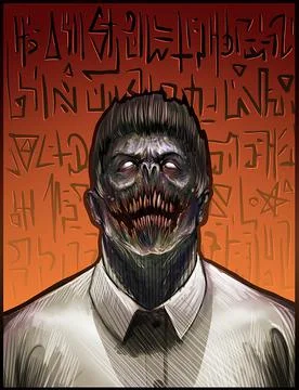 Monster demon card Stock Illustration