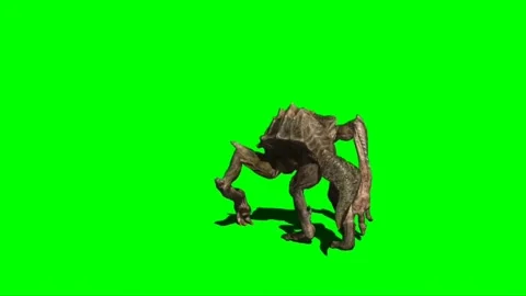 Monster Dies on Green Screen Stock Footage 228738288
