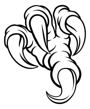Monster Dragon Dinosaur Eagle Hawk Bird Talon Claw Stock Illustration