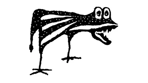 Monster drawing with labored breathing loop animation Stock Footage 287487896